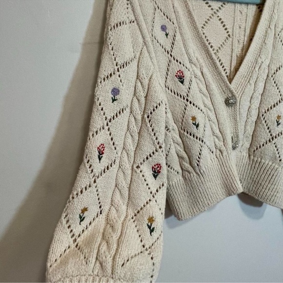 Zara Embroidered Knit Cardigan - Picture 2 of 7